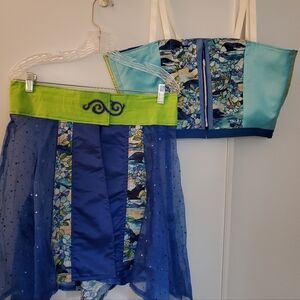 2 Piece Sheer Mini Skirt & Zip front Bustier